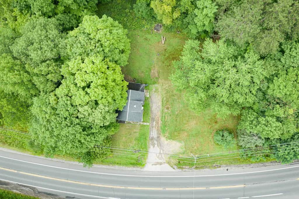3138 Muskoka Road 118 - aerial view of the house overhead